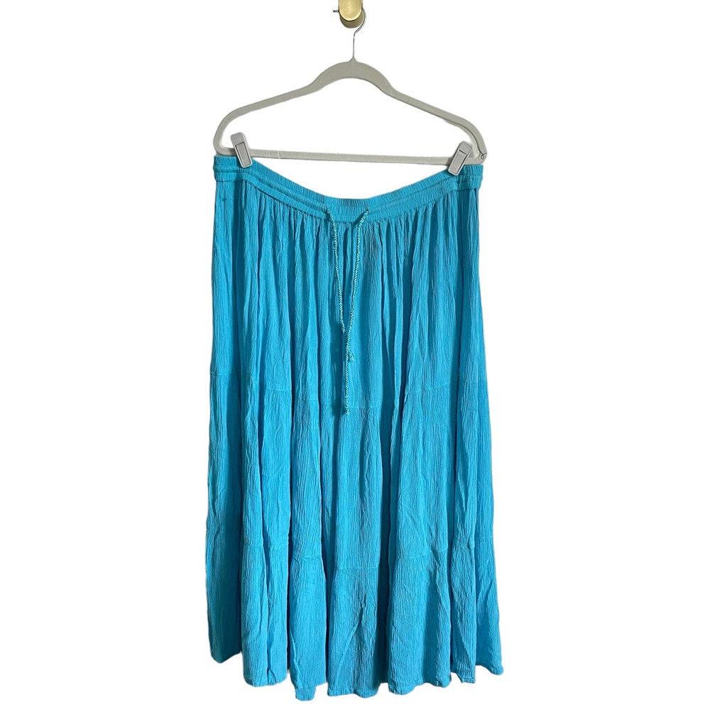 Turquoise Maxi Skirt, plus size 2x